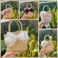 Túi / Giỏ cói mini xinh xắn đi biển cho bé