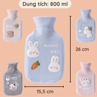 Túi giữ nhiệt chườm bụng kinh THALI 1000ml giúp sưởi ấm giảm đau hiệu quả cho nữ, quà nam tặng nữ
