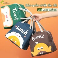 Túi giữ nhiệt đựng cơm Buna, túi đựng hộp cơm văn phòng, túi đựng cơm có khoá kéo chắc chắn