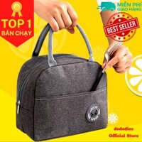 Túi giữ nhiệt đựng cơm, túi đựng hộp cơm văn phòng chống thấm nước có quai xách tiện dụng dododios - Màu Xám - Xám