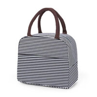 Túi Giữ Nhiệt Túi Đựng Hộp Cơm Chống Thấm Cao Cấp, Giữ Nhiệt Tốt, Nhỏ Gọn, Nhiều Màu Sắc - Sọc Đen
