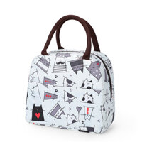 Túi Giữ Nhiệt Túi Đựng Hộp Cơm Chống Thấm Cao Cấp, Giữ Nhiệt Tốt, Nhỏ Gọn, Nhiều Màu Sắc - Mèo Xám