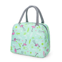Túi Giữ Nhiệt Túi Đựng Hộp Cơm Chống Thấm Cao Cấp, Giữ Nhiệt Tốt, Nhỏ Gọn, Nhiều Màu Sắc - Xanh lá hồng hạc