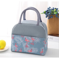 Túi Giữ Nhiệt Túi Đựng Hộp Cơm Chống Thấm Cao Cấp, Giữ Nhiệt Tốt, Nhỏ Gọn, Nhiều Màu Sắc - Xám họa tiết