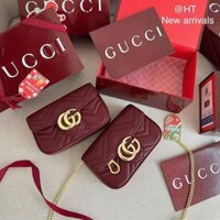 Túi Gucci đỏ rượu mini 17cm