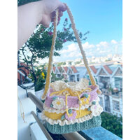 Túi handmade hoạ tiết hoa cúc xinh sợi simly