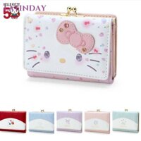 Túi Hello Kitty LATINDAY, Ví da PU thời trang thông thường Kawaii Kuromi Cinnamoroll, Quà tặng sinh nhật Túi đựng thẻ gấp dễ thương
