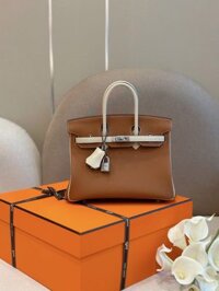 Túi Hermes Birkin Mix Phw Togo Replica 1:1 Màu Nâu 25cm