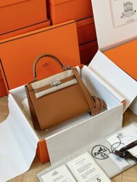 Túi Hermes Kelly Da Epsom Rep 11 Nữ Khóa Bạc Màu Nâu 25cm