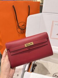 Túi Hermes Kelly Epsom Like Auth Nữ Màu Đỏ Khoá Vàng 20x10x5cm