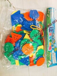 Túi hình dạng to đẹp bằng nhựa có đục lỗ dạng khuy để trẻ tập xâu dây, xỏ dây - Rèn tập trung cho trẻ T22