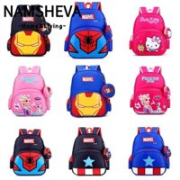 Túi học sinh NAMSHEVA, Phụ kiện đi học Ba lô đi học dành cho trẻ em Captain America, Kawaii Người nhện dung tích lớn Elsa HelloKitty Ba lô đi học