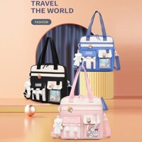 Túi Học Thêm Cho Bé, Đeo Chéo Và Đeo Balo Đựng Đồ Dùng Sách Vở Phù Hợp Cho Bé Cấp 1 ( Tặng kèm Gấu và sticker)