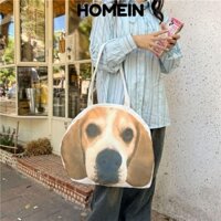 Túi HOMEIN Beagle, Túi đeo nách dung tích lớn dễ thương, Túi mua sắm dây kéo bằng vải Canvas cho bé gái