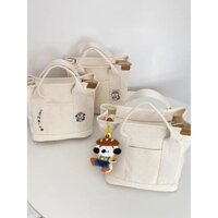 Túi hộp cơm trưa sinh viên giản dị chính hãng, túi xách vải thêu, túi ăn trưa sinh viên, túi tote đi chơi cho mẹ