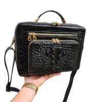 Túi hộp dáng ngang đeo chéo hông  ,cặp công sở nam da cá sấu thật 100%( phần da bụng) mẫu mã đẹp, sang trọng.TNG