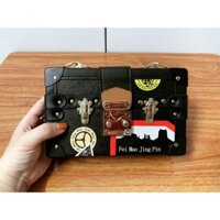 Túi hộp vuông họa tiết cổ điển