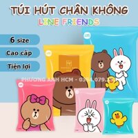Túi Hút Chân Không Bảo Quản Quần Áo, Chăn Màn, Ga, Gối (LINE FRIENDS)