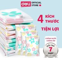 Túi Hút Chân Không Đựng Quần Áo, Chăn Ga Gối, Thú Bông Deli - Loại Dày Cao Cấp, Nhiều Hoạ Tiết, Bảo Vệ Quần Áo, Chăn Ga Khỏi Ẩm, Nấm Mốc, Chống Nước Tuyệt Đối - Hoa - 80X100