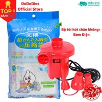 Túi hút chân không DoDoDios-Loại cao cấp DÀY GẤP ĐÔI, KÈM NẮP VAN CHỐNG RÒ RỈ HƠI, chống nước, tránh ẩm, nấm mốc quần áo, Túi hút chân không đựng quần áo DoDoDios bọc để chăn màn không cần dùng bơm 2 lớp khóa zip - Bộ 8 túi hút chân không  Bơm máy