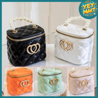 Túi Jelly Yey Mart, túi mỹ phẩm Lingge, túi đeo vai ngọc trai, túi xách thời trang dây chuyền PVC UB7Q