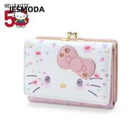 Túi JESMODA Sanrio Hello Kitty, Ví da PU dễ thương thời trang thông thường, Quà tặng sinh nhật Túi đựng thẻ gấp Kawaii