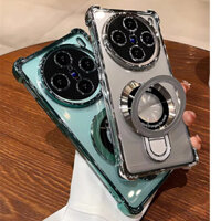 Túi khí Vỏ chữ U từ tính cho VIVO X100 Ultra X100S Pro Vỏ mạ trong suốt Giá đỡ cứng chống rơi