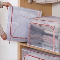 Túi khóa kéo đựng chăn màn quần áo trong suốt, túi cất mền cỡ lớn