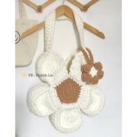 Túi Len Bông Hoa Handmade (tặng kèm móc khoá hình hoa siêu xinh)