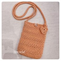 Túi len handmade Túi đeo chéo mini kèm dây đeo trái tim Túi hoạ tiết [Ảnh thật]