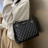 Túi Lớn 2025 Phong Cách Mới Hợp Thời Trang Túi Nữ Phong Cách Chanel Kim Cương Dây Xích Túi Nữ Phù Hợp Với Túi Đeo Vai Túi Messenger