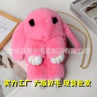 Túi Lông Thú Túi Học Sinh Đeo Chéo Một Bên Vai Búp Bê Thỏ Đáng Yêu Cho Nữ Túi Trẻ Em Đeo Hai Vai Túi Thỏ Kiểu Tây Dễ Phối
