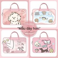 Túi lót bảo vệ máy tính xách tay đơn giản màu hồng hoạt hình dễ thương túi đựng máy tính bảng 11 / 13 / 15 inch
