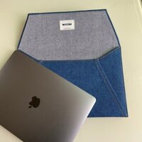 Túi Lót Laptop Từ Tính Denim Xanh Denim Đen 43cm 47cm 50cm 53cm Túi Máy Tính Cặp Đôi Phong Cách