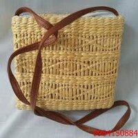 Túi LỤC BÌNH đan hoạ tiết sóng nước