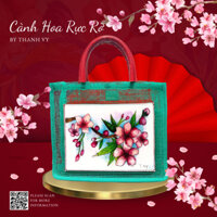 Túi lưới Cành Hoa - MCAS - Tranh vẽ của Thanh Vy (Tất cả các SP của MCAS đều sử dụng tranh của các bạn "Đặc Biệt")