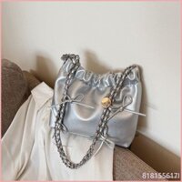 Túi lưới đeo vai dây xích màu đỏ Túi đeo sát nách Túi xách thắt nơ Bạc Bucket Bag️💯HÀNG CÓ SẴN🐰