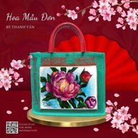 Túi lưới Hoa Mẫu Đơn - MCAS - Tranh vẽ của Thanh Vân (Tất cả các SP của MCAS đều sử dụng tranh của các bạn "Đặc Biệt")