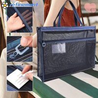 Túi lưới nghệ thuật tái tạo, Đa chức năng có dây kéo và tay cầm Túi dự án A3, Túi lưu trữ sức chứa lớn PVC lưới chống nước Đồ dùng văn phòng