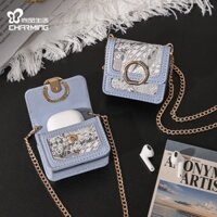 Túi lưu trữ di động Hộp đựng tai nghe và bộ sạc đa chức năng nhỏ gọn có vòng móc khóa Phụ kiện du lịch