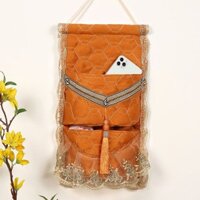 Túi lưu trữ nhiều lớp bằng vải ren châu Âu treo tường, túi lưu trữ tủ quần áo, túi treo
