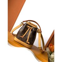 Túi LV Nano Noé Da Nguyên Bản Phần Cứng Thép Mạ Vàng 13x16x0cm