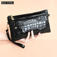 Túi ly hợp da họa tiết cá sấu thanh lịch RUI YING có dây đeo có thể tháo rời