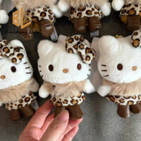 Túi Mặt Dây Chuyền Da Báo In Hình Hello Kitty Mặt Dây Chuyền Sang Trọng Khăn Búp Bê Thời Trang Cho Túi Đi Học Vali Kt Búp Bê Trượng Treo Đồ Trang Trí Túi Phụ Kiện