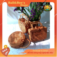 Túi Mây Có Tay Cầm Cao Cấp - Phong Cách Vintage, Boho