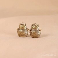 Túi may mắn mèo bằng đồng mới, đồ chơi mini cầm tay, trang trí nhỏ để bàn, móc khóa túi, mặt dây chuyền bán buôn