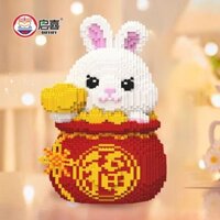 Túi may mắn Qixi khối xây dựng bờ heo con thỏ cho c