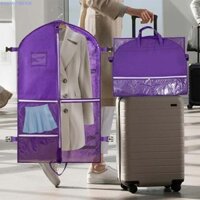 Túi may RADIANTBEAM, Quần áo thoáng khí màu đen, Thiết thực có túi Cửa sổ trong suốt Vải không dệt treo quần áo Váy che bụi Du lịch