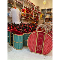 Túi mây tre đan cao cấp, lót vải nhung