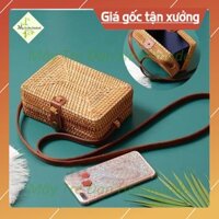 Túi Mây Tre Đan Hình Hộp Chữ Nhật , Kích Thước 10x20x7cm